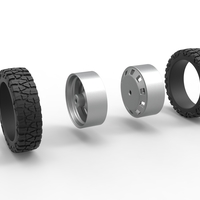 10 Square Hole rear semi wheel for pickup 1:25 - Thumbnail 10