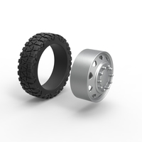 10 Triangular Hole front semi wheel for pickup V1 Scale 1:25 - Thumbnail 9