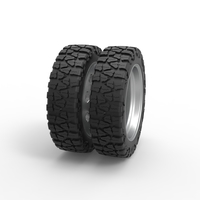 10 Triangular Hole rear semi wheel for pickup V1 Scale 1:25 - Thumbnail 3