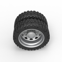 10 Triangular Hole rear semi wheel for pickup V1 Scale 1:25 - Thumbnail 6