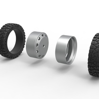 10 Triangular Hole rear semi wheel for pickup V1 Scale 1:25 - Thumbnail 9