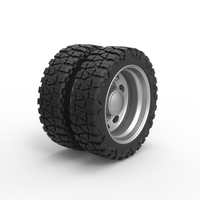 10 Triangular Hole rear semi wheel for pickup V2 Scale 1:25 - Thumbnail 2