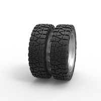 10 Triangular Hole rear semi wheel for pickup V2 Scale 1:25 - Thumbnail 3