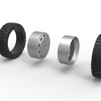 10 Triangular Hole rear semi wheel for pickup V2 Scale 1:25 - Thumbnail 9