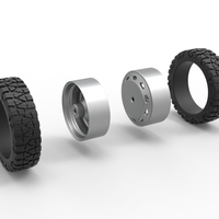 10 Triangular Hole rear semi wheel for pickup V2 Scale 1:25 - Thumbnail 10