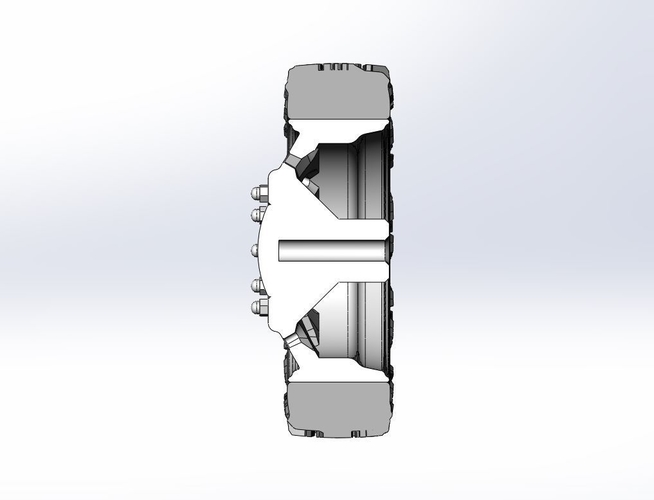 10 Triangular Hole front semi wheel for pickup V3 Scale 1:25 3D Print 523253