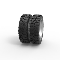 10 Triangular Hole rear semi wheel for pickup V3 Scale 1:25 - Thumbnail 3