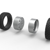 10 Triangular Hole rear semi wheel for pickup V3 Scale 1:25 - Thumbnail 9