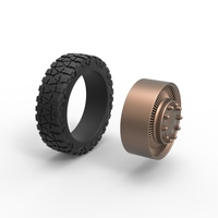 Diecast Front wire semi wheel for pickup Scale 1:25 - Thumbnail 9