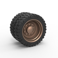 Rear wire semi wheel for pickup Scale 1:25 - Thumbnail 1