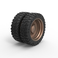 Rear wire semi wheel for pickup Scale 1:25 - Thumbnail 2