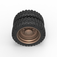 Rear wire semi wheel for pickup Scale 1:25 - Thumbnail 6