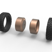 Rear wire semi wheel for pickup Scale 1:25 - Thumbnail 9