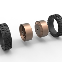 Rear wire semi wheel for pickup Scale 1:25 - Thumbnail 10