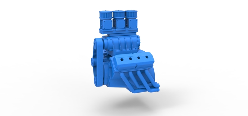 Engine V8 for vintage Monster truck 1:25