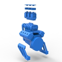 Engine V8 for vintage Monster truck 1:25 - Thumbnail 18