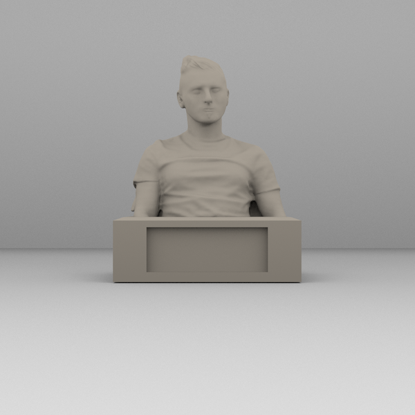 Scanned bust and reworked with stand