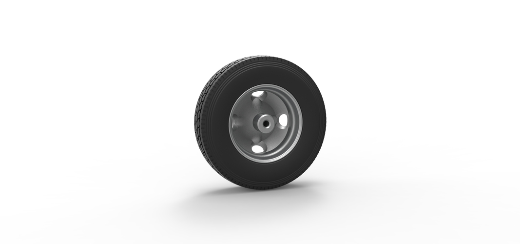 4 Hole front wheel of old school truck 1:25 3D Print 523977