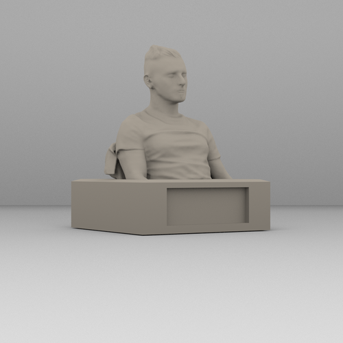 Scanned bust and reworked with stand 3D Print 52398