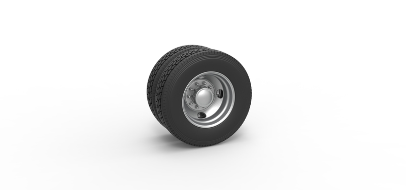 4 Hole rear double wheel of old school truck 1:25