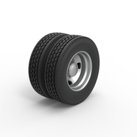 4 Hole rear double wheel of old school truck 1:25 - Thumbnail 2