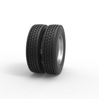 4 Hole rear double wheel of old school truck 1:25 - Thumbnail 3