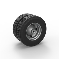 4 Hole rear double wheel of old school truck 1:25 - Thumbnail 8