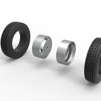 4 Hole rear double wheel of old school truck 1:25 - Thumbnail 9