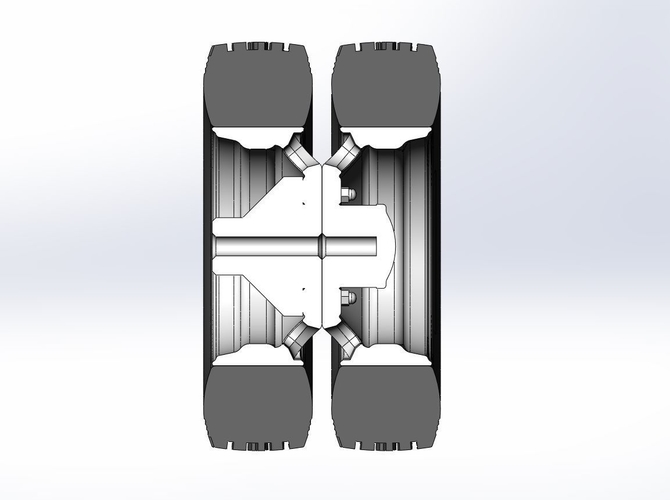 4 Hole rear double wheel of old school truck 1:25 3D Print 523991