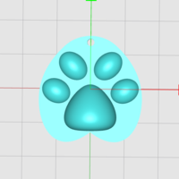 Small cat paw-shaped pendant 3D Printing 524039