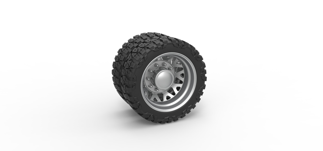 Rear semi wheel for pickup Version 1 Scale 1:25 3D Print 524076