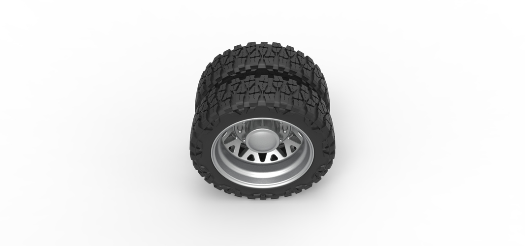 Rear semi wheel for pickup Version 1 Scale 1:25 3D Print 524081