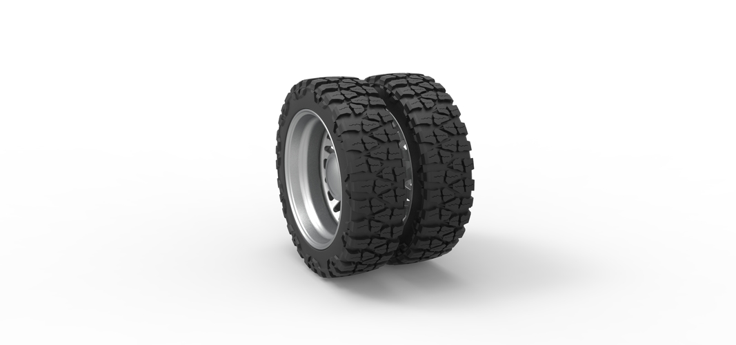 Rear semi wheel for pickup Version 1 Scale 1:25 3D Print 524082