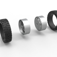 Rear semi wheel for pickup Version 1 Scale 1:25 - Thumbnail 10