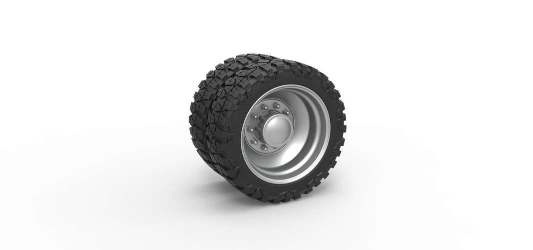 Rear semi wheel for pickup Version 2 Scale 1:25 3D Print 524098