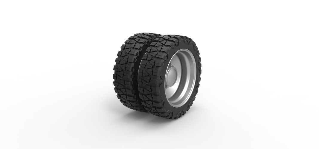 Rear semi wheel for pickup Version 2 Scale 1:25 3D Print 524099