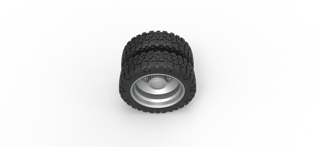 Rear semi wheel for pickup Version 2 Scale 1:25 3D Print 524103