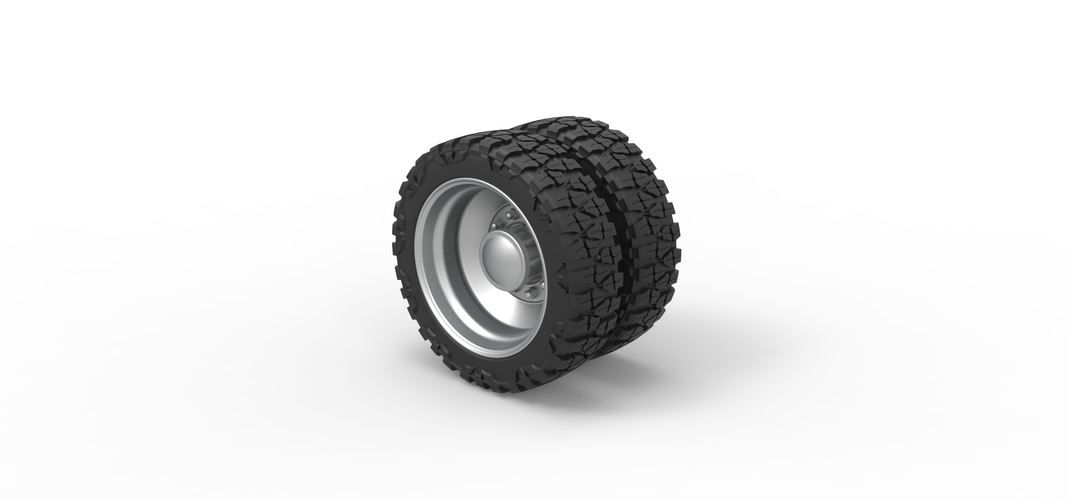 Rear semi wheel for pickup Version 2 Scale 1:25 3D Print 524104