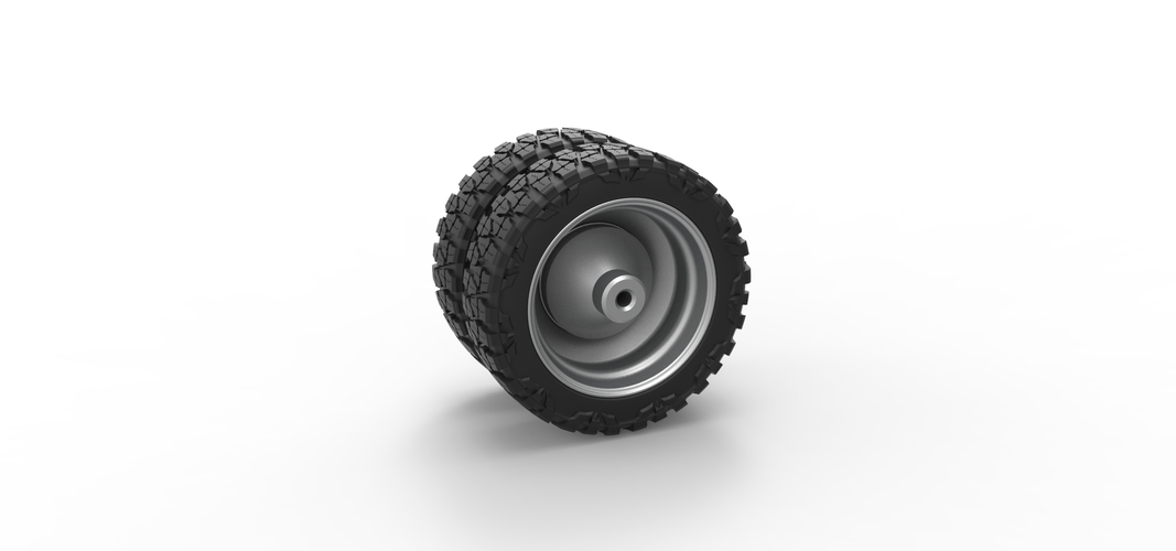 Rear semi wheel for pickup Version 2 Scale 1:25 3D Print 524105