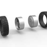 Rear semi wheel for pickup Version 2 Scale 1:25 - Thumbnail 10