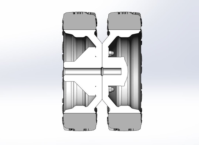 Rear semi wheel for pickup Version 2 Scale 1:25 3D Print 524108