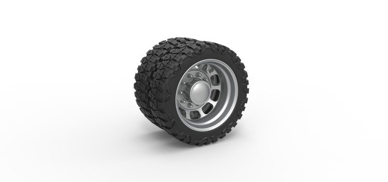 Rear semi wheel for pickup Version 3 Scale 1:25