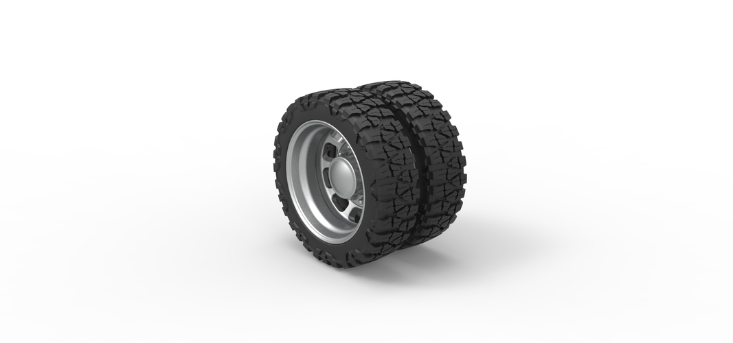 Rear semi wheel for pickup Version 3 Scale 1:25 3D Print 524129