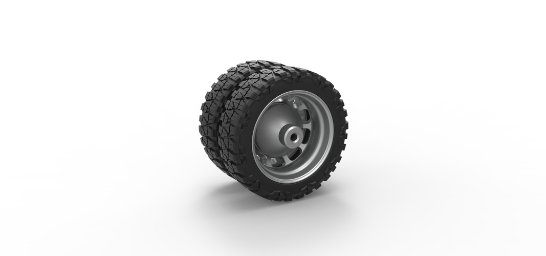 Rear semi wheel for pickup Version 3 Scale 1:25 3D Print 524130