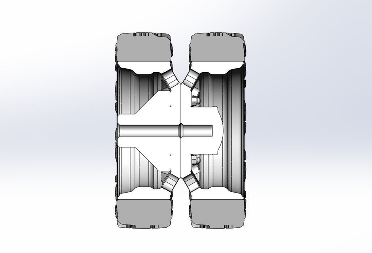 Rear semi wheel for pickup Version 3 Scale 1:25 3D Print 524133