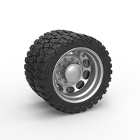 Small  Rear semi wheel for pickup Version 4 Scale 1:25 3D Printing 524147