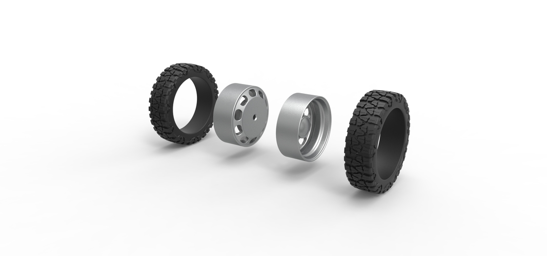  Rear semi wheel for pickup Version 4 Scale 1:25 3D Print 524155