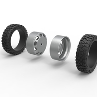  Rear semi wheel for pickup Version 4 Scale 1:25 - Thumbnail 9