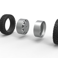 Rear semi wheel for pickup Version 5 Scale 1:25 - Thumbnail 9