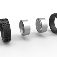 Rear semi wheel for pickup Version 5 Scale 1:25 - Thumbnail 10